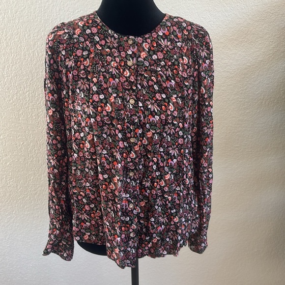 Maeve Anthropologie Flowy Pink and Purple Floral Button Down Too 0079 - Picture 2 of 11